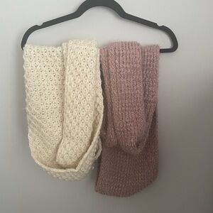 Old Navy and Mossimo Soft Knit Scarves in Cream and Purple